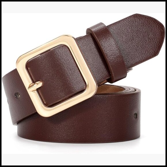 Women\'s PU Leather Belt with Square Buckle for Jeans Dresses Pants main image 7